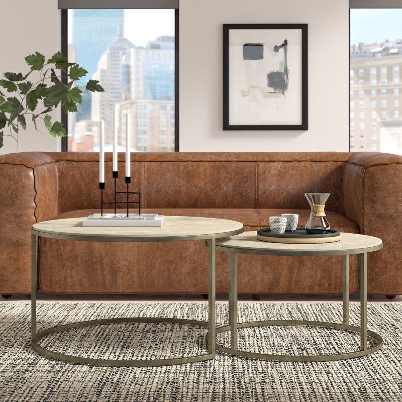 Kressley Stone Top Nesting Coffee Table