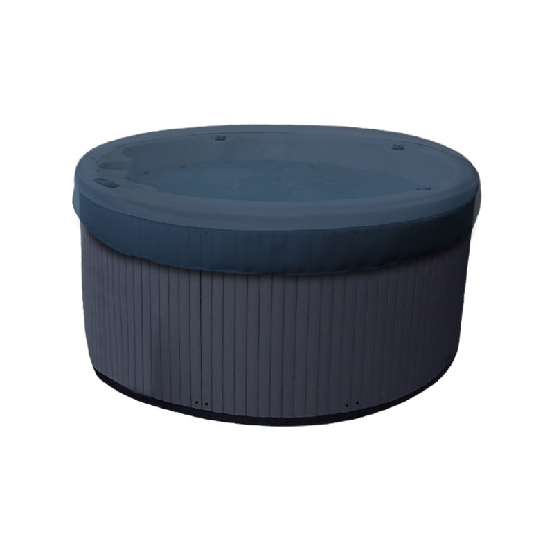 Heavy-Duty Outdoor Waterproof Round Hot Tub Cover, Patio UV Protected Spa Cover, 35.6cm H x 228.6cm W x 228.6cm D, Blue