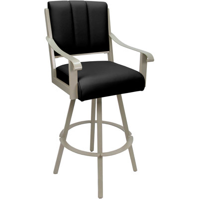 Leather Swivel Metal Counter Bar Stool 26" Seat