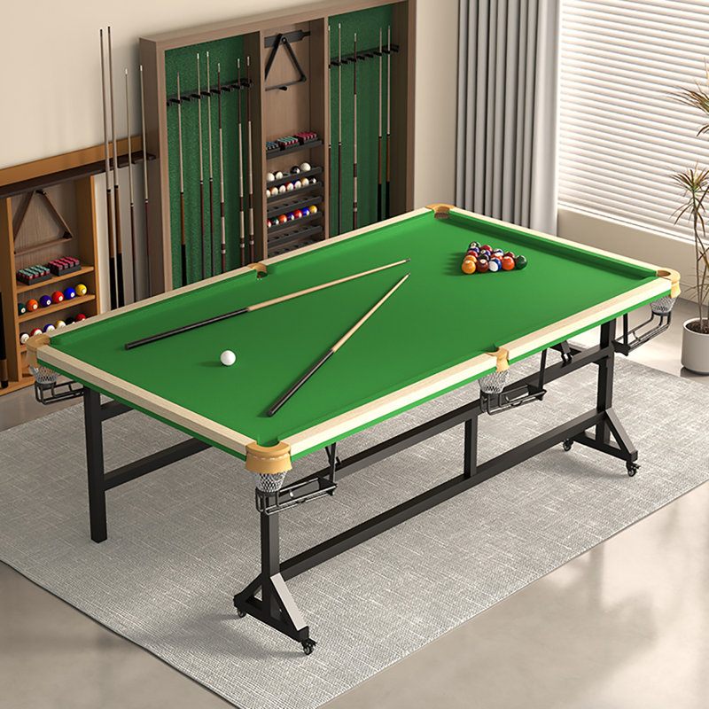 78.74"Foot Foldable Pool Table with Casters, 33.46" H x 78.74" W x 47.24" D