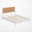 Base de lit plateforme en bois avec tête de lit en rotin-166704485-166704487