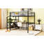Lit mezzanine en métal avec bureau et latéraux en noir - Créez un espace de chambre à coucher élégant à 4 couches pour un environnement fonctionnel confortable-1908611232