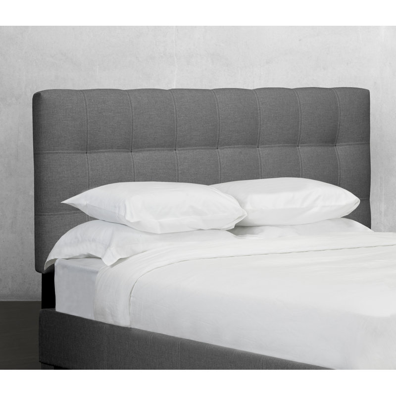 Tête de lit tapissier Dashiell, Lin - Gris anthracite, Grand