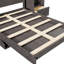 Grand lit plateforme escamotable avec tablettes de rangement, armoires latérales, tiroirs et éclairage DEL-1884679659
