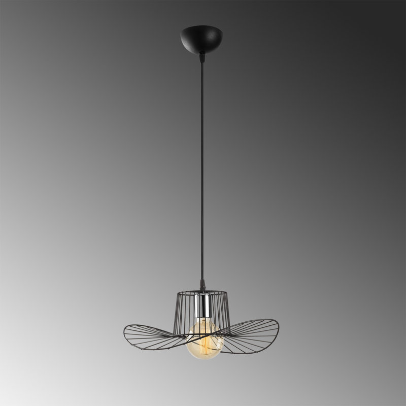 Lustre moderne noir, hauteur réglable, 15 pouces de diamètre, 43,3 pouces de hauteur | Corps en fer durable, douille E27 (40 W maximum) | Luminaire élégant pour la maison et le bureau, conception élégante et novatrice, indice de protection IP20