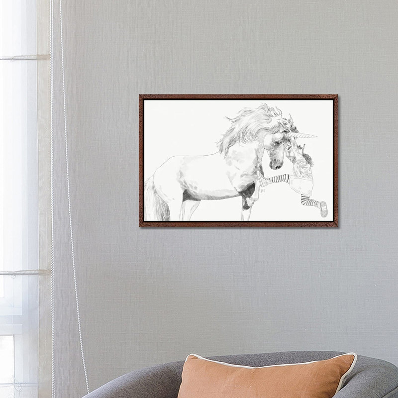 A Bigger World II by Jenny Rome - Print on Canvas, 66.04 cm H x 45.72 cm W, Classic Brown Wood Framed