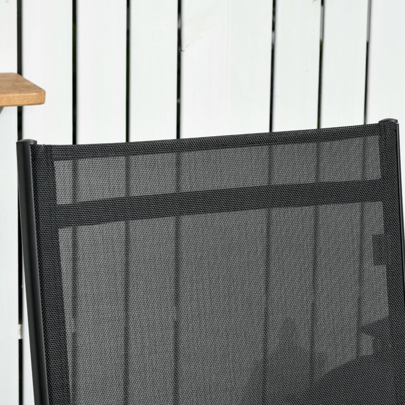 Chaise longue d'extérieur Outsunny, Noir