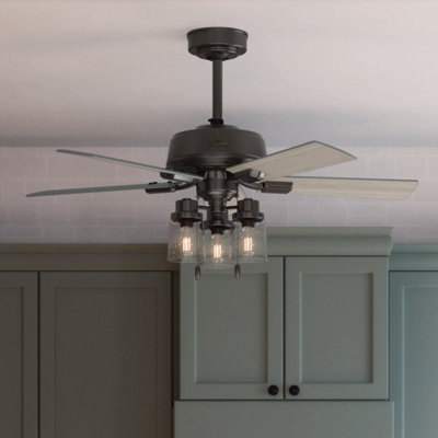 Ventilateur de plafond 44 po à 5 pales pour ferme moderne avec lumières et chaînes de traction 44 "Hartland