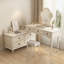 Meuble-lavabo extensible ivoire en bois massif