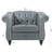 38.98" Chesterfield Armchair, PU Leather Tufted Accent Chair with Rolled Arms and Nailhead Trim-671020588