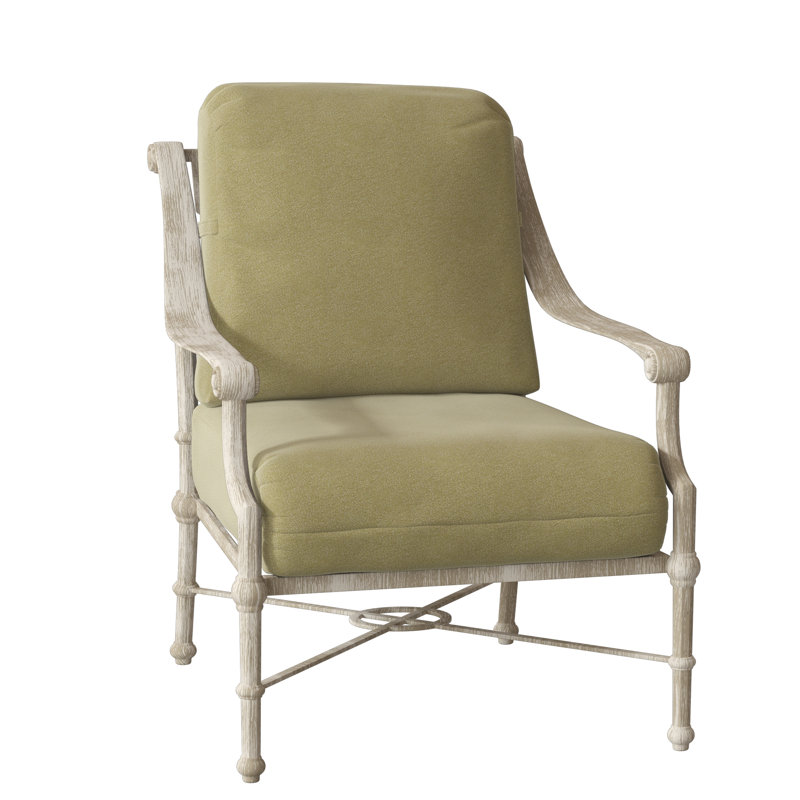 Delphi Outdoor Lounge Chair, Weathered White, Canvas Bird's Eye Sunbrella® Canvas