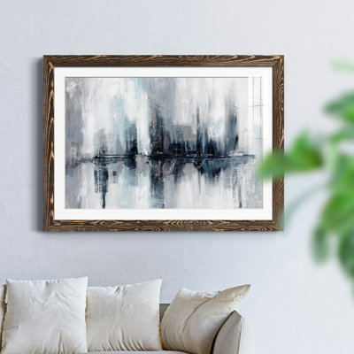 Indigo Harbor Lights - peinture encadrée