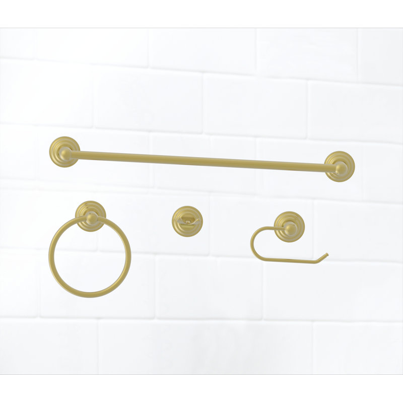 Ensemble de quincaillerie de salle de bain 4 pièces, Or mat