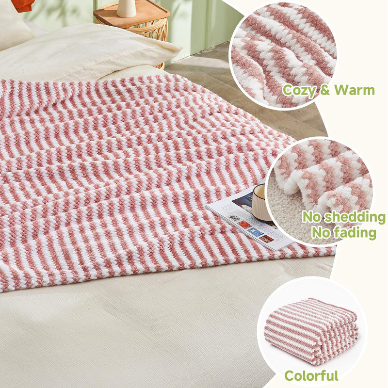 Dot Velvet Throw Blanket, Dusty Pink