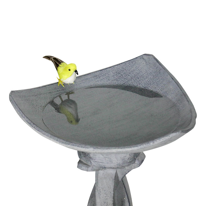 Baignoire d'oiseaux de jardin en béton 22,8 po de hauteur
