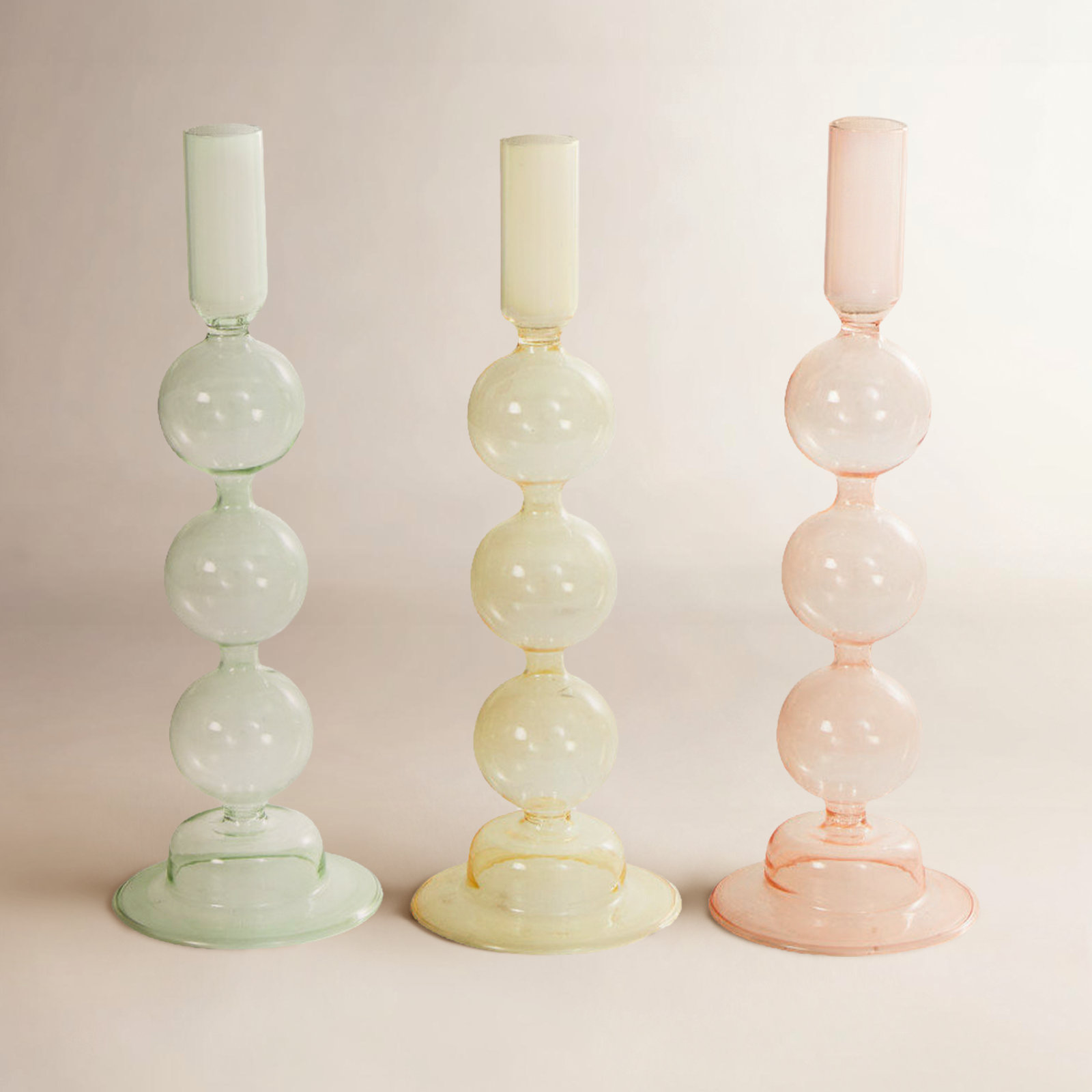 Glass Candlestick Holder