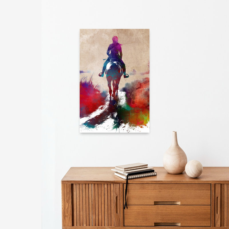 «Sport Horserider Art», reproduction d'art murale cheval contemporain, 24" H x 16" W