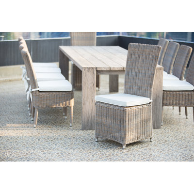 Nico Premium All-Weather Wicker Outdoor Dining Side Chair with Cushion