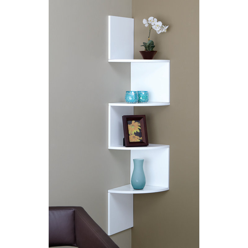 Étagère de type échelle de H 66 po x l 18 po à cinq étages Kiera Grace Providence, bibliothèque inclinée et tablettes de rangement, mobilier de salon moderne, tablette d'exposition pour la maison et le bureau