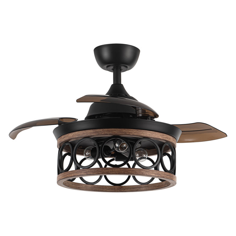 Ventilateur de plafond à 3 pales de 36 po à 3 pales avec commande murale et ensemble d'éclairage inclus