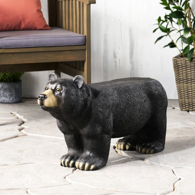 Banc d'extérieur en béton noir mat - sans assemblage, l 30,96 po x P 10,98 po, H 16,12 po