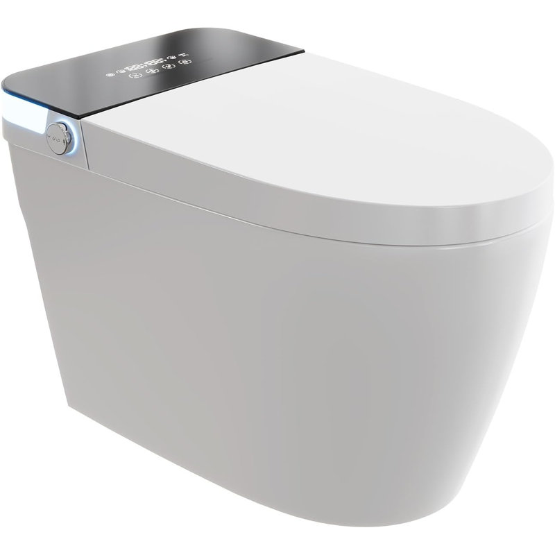 Smart Toilet Bidet with Auto Open/Close Lid, Heated Seat, 1000g MaP Flush & Foam Dispenser, ADA Comfort Height, Blackout Flush, One-Piece Elongated Design for Modern Bathroom
