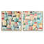 Ensemble de 2 collages carrés abstraits de couleur nordique pastel doux-101859119-101859117
