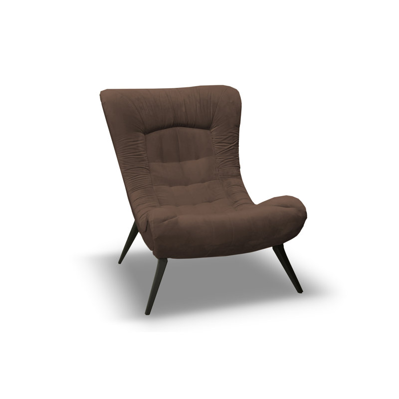 Mascarenaz Upholstered Slipper Chair, Brown