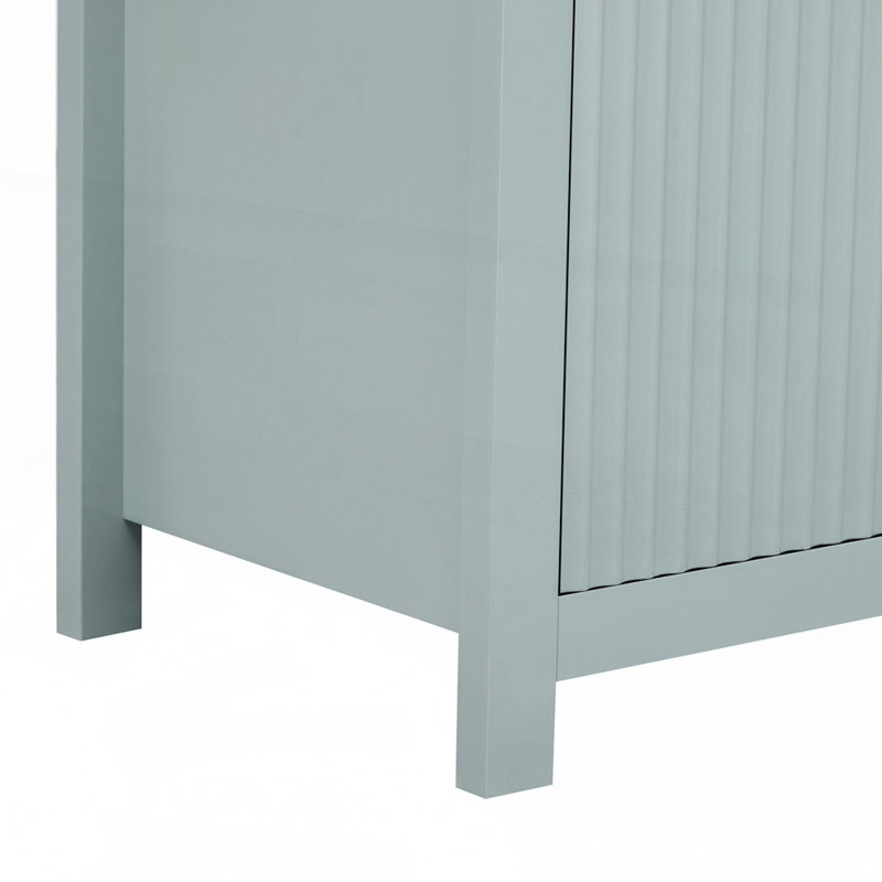 Versatile Fluted Storage Cabinet with Adjustable Shelves and Large Capacity Perfect for Modern and Functional Home Decor