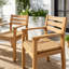 Ensemble de 2 chaises de salle à manger d'extérieur en bois d'acacia avec assises tressées