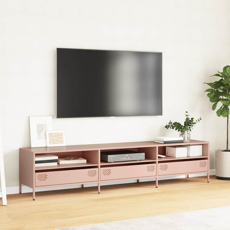 Averylynn Unfinished TV Stand for TVs up to 24", Antique pink and pink