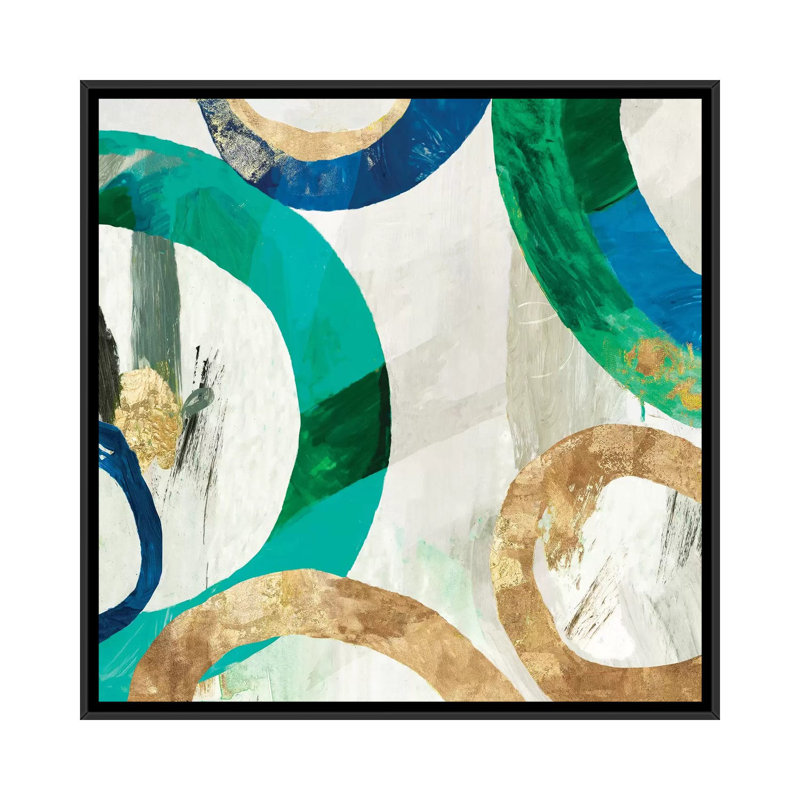 «Rings I», reproduction sur toile, H 18 po x l 18 po x P 1,5 po, Toile avec cadre noir, Pas de tapis