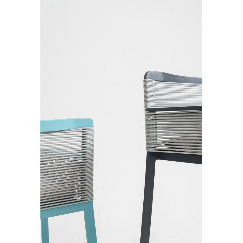 Skin Outdoor Bar Stool, Anthracite Gray, Counter Stool (24" Seat Height)