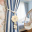 Kbndieu Camellia Curtain Tiebacks Curtain Accessories and Decor Sheer Curtain Pearl Tying Cord Modern Concise Adjustable Curtain Tiebacks