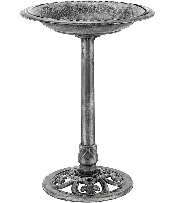 Bain d'oiseaux en polyrésine Demetrion, Gris