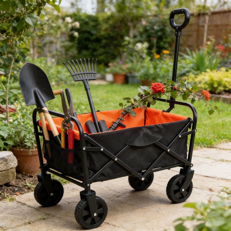 Mini chariot de plage Scendor Wagon Garden (noir + orange)