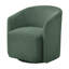 Fauteuil demi-tonneau pivotant vert durable avec coussin à ressorts ensachés confortable et rotation à 360 degrés pour les espaces de vie modernes