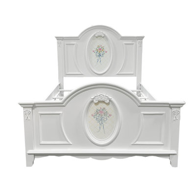 Lugman Twin Bed with Oval Molding in White