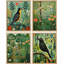 Birds And Lush Botanicals Vibrant Jungle And Garden, impression sur papier, 4 pièces-97782543-97782542