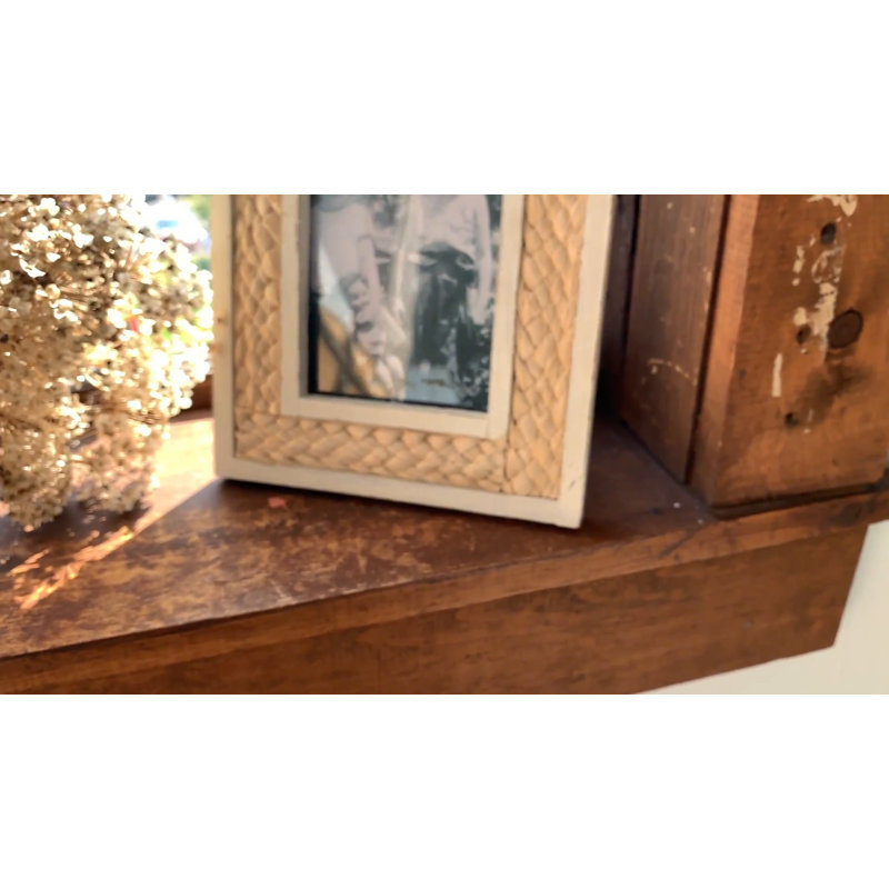 Whitewashed Wood and Reed 4x6 Picture Frame with Glass