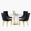 Ensemble de table de salle à manger haute brillance ronde avec 4 chaises de salle à manger en velours-1212418340-1212418343