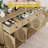 Wooden Sideboard Cabinet with 4 Doors & 3 Drawers for Kitchen & Dining-117122603