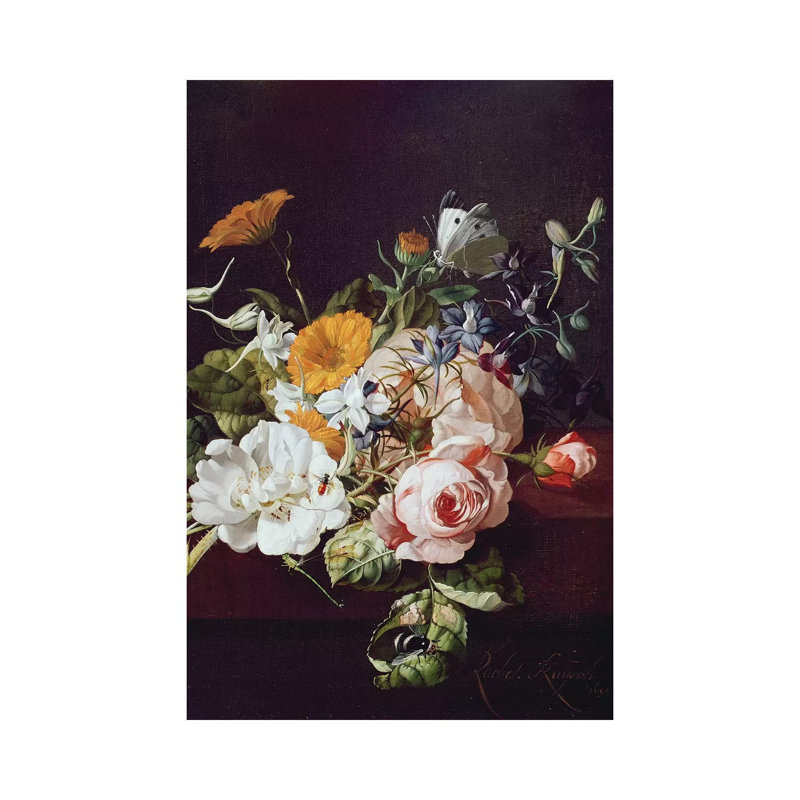 Vase Of Flowers, 1695 by Rachel Ruysch - Wrapped Canvas Painting, 66.04 cm H x 45.72 cm W