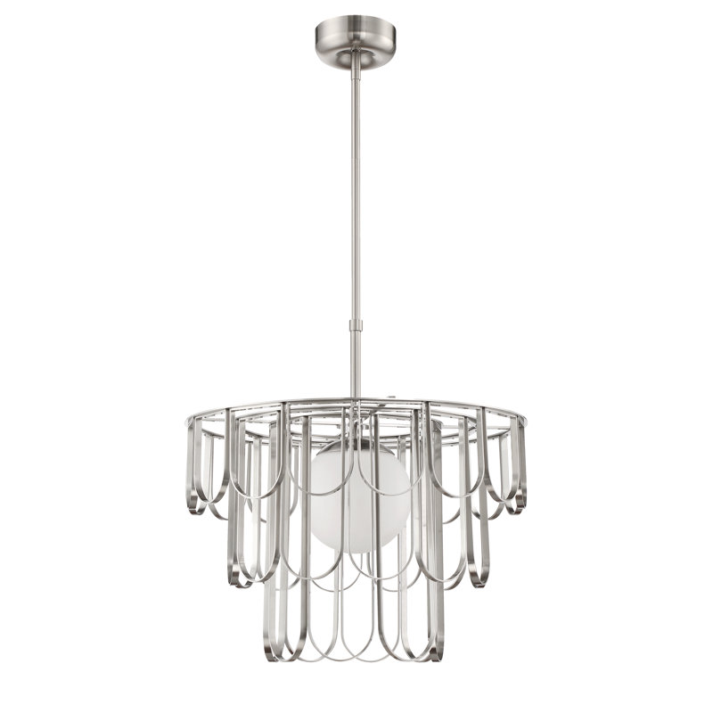 Hialmar 1 - Light Unique/Statement Pendant, Nickel, 67.8" H x 24" W x 24" D
