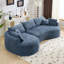 Canapé spacieux en chenille bleue, design moderne et confortable pour la maison
