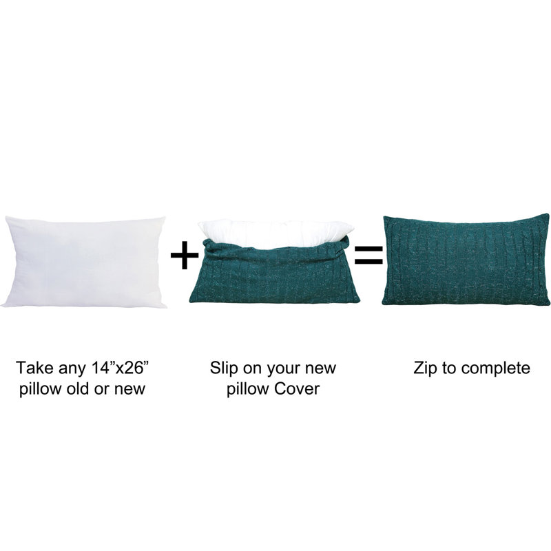 Rectangular Lumbar Cushion Cover, Deep Teal