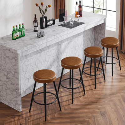 Shontelle Upholstered Counter Stool with Metal Frame
