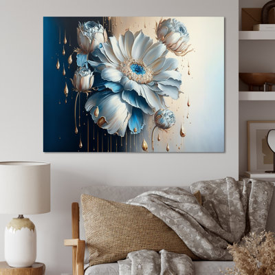 Décoration murale fille et fille Ice Blue Daisy III - Floral and Botanical