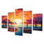 5 pièces d'art mural géométrique coucher de soleil géométrique forêt pour le salon-817147683