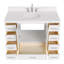 Ensemble de meuble-lavabo simple 48,25 po avec plateau en quartz Abshire-94668896